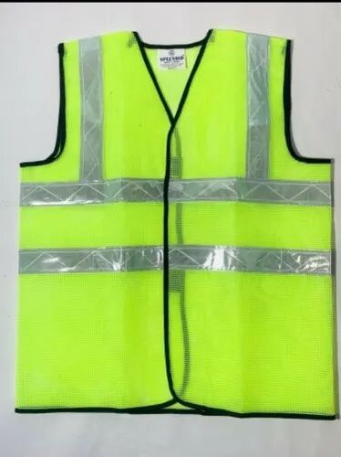 Plain Polyester Safety Jacket, Color : Green