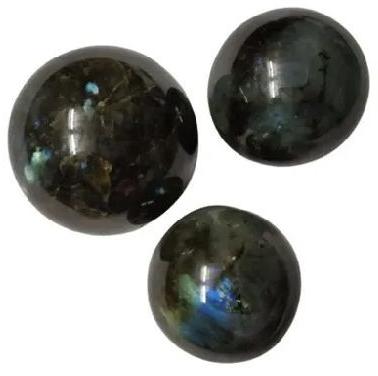 Labradorite Round Stone, Color : Black