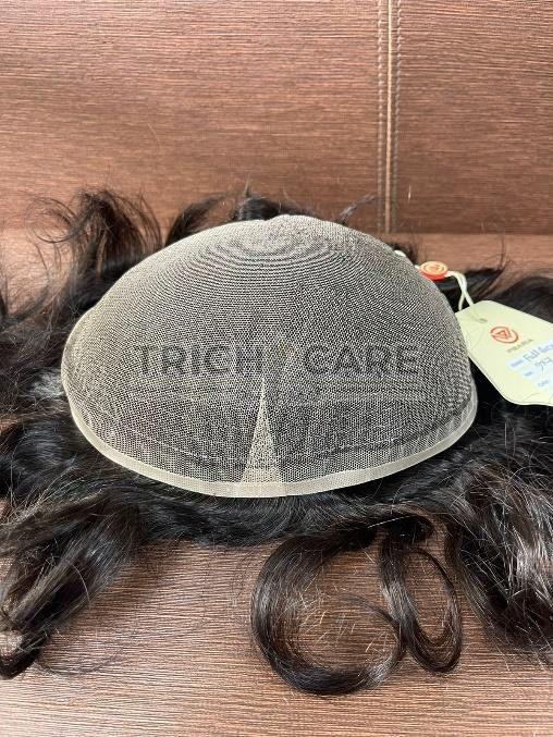 Mens Full Lace Hair Patch, for Personal, Style : Wavy