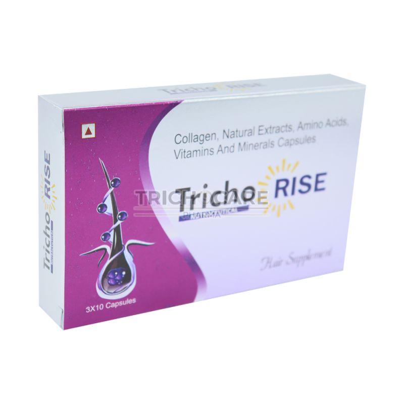 Tricho Rise Hair Growth Capsules, Composition : Collagen, Natural Extracts, Amino Acids, Vitamin Minerals