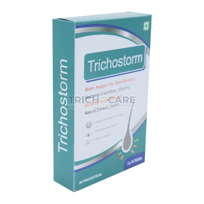 Trichostorm Hair Growth Tablets, Packaging Type : Blister