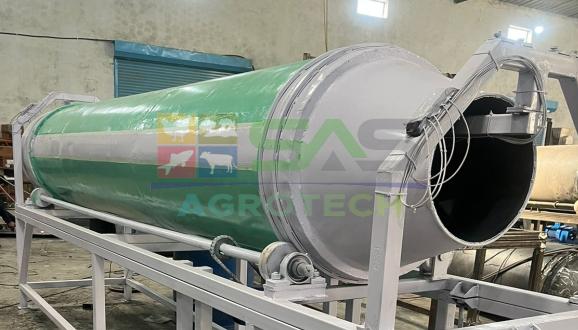 SAS Agrotech Electric 240V Mild Steel Automatic Continuous Flavoring Drum, Capacity : 500-5000 kg/hr