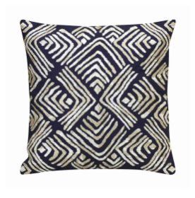 Phulkari Dori Embroidered Black Square Cushion Cover