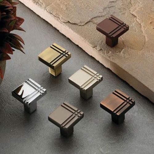 Polished Zinc Alloy Square Cabinet Knobs