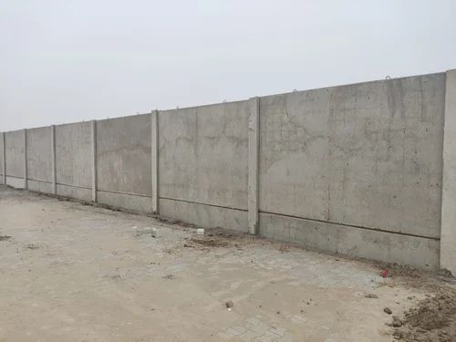 Stone Precast Grey RCC Plain Heavy Duty Compound Wall, for Boundaries, Size : 3352mm*1825mm*75mm