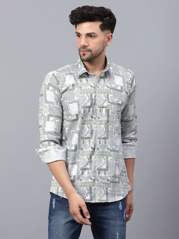 Dark Green Serene Paisley Printed Casual Shirt