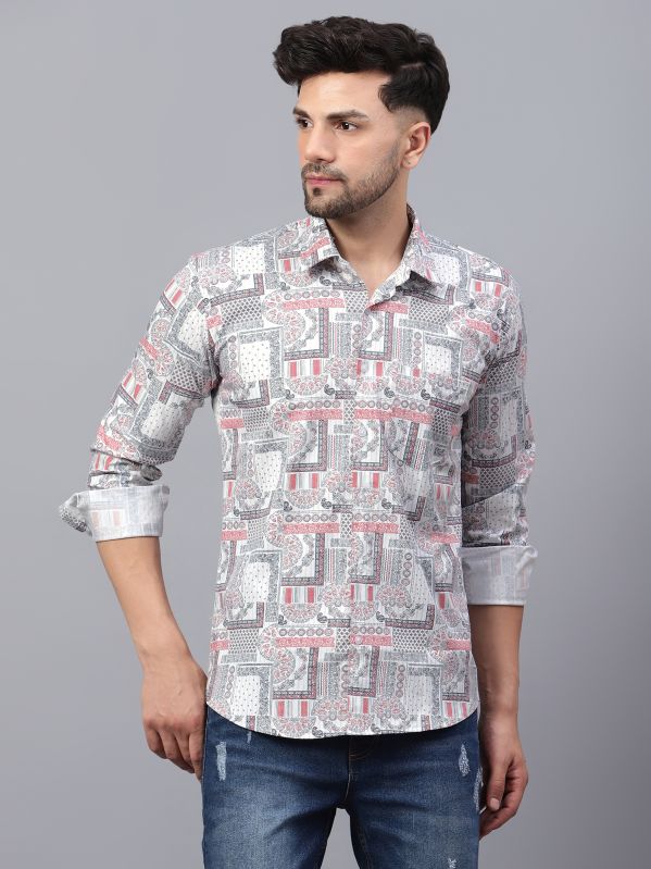 MAROON OPULENT PAISLEY PRINTED CASUAL SHIRT, Gender : Male