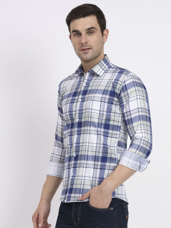 Multi Color Vibrant Check Lycra Casual Shirt