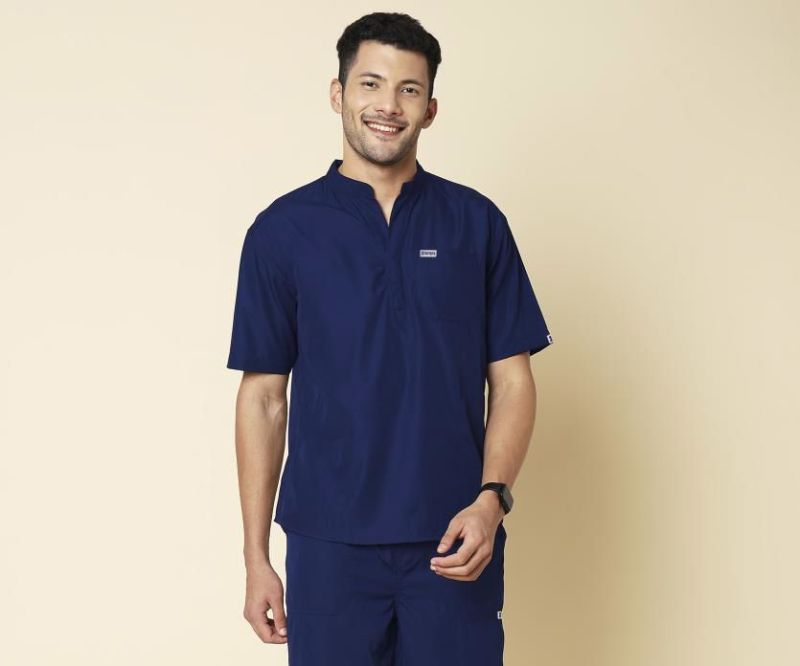 Mens Navy Blue Mandarin Medical Scrub Suit At Rs 1299 In Mumbai Knya Enterprises Pvt Ltd 1317