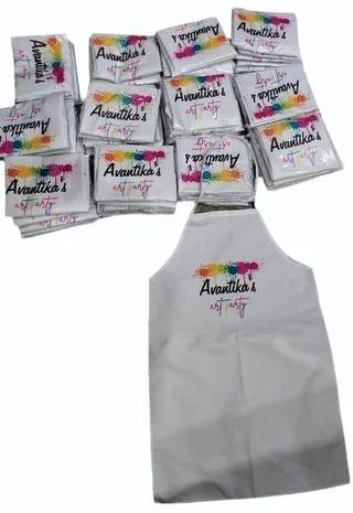 White Polyester Customized Printed Apron, for Cooking, Gender : Unisex
