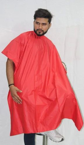 Polyester Plain Red Cutting Salon Apron, Size : 42x56 Inch