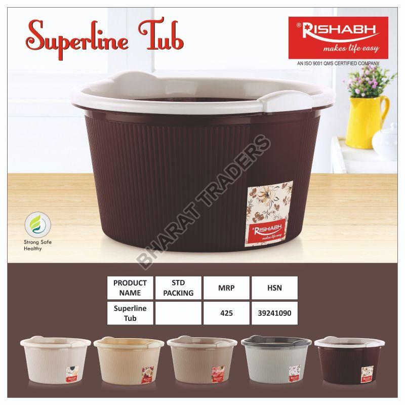 Mulit Colour Round Plastic Plain Superline Tub, for Bath Use, Capacity : 10-20ltr, 20-30ltr