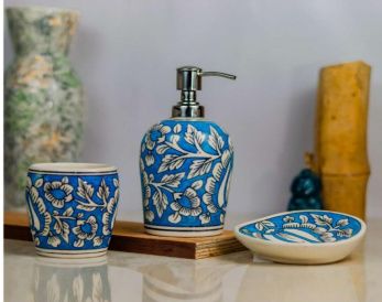 Ceramic Mugal Painting Bathroom Set