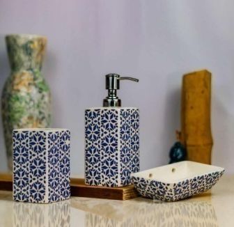 Square Shape Ceramic Bathroom Set
