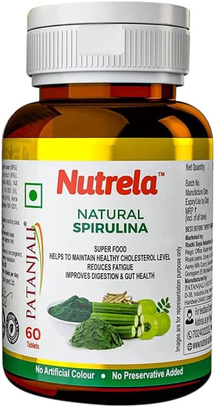 Patanjali Nutrela Natural Spirulina Tablets, Packaging Type : Plastic Bottle
