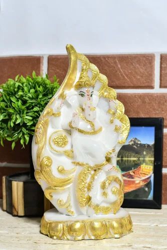 Marble Shankh Ganesh Statue