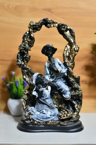 Polyresin Jhula Couple Statue, for Interior Decor, Speciality : Attractive Look, Nice Finish