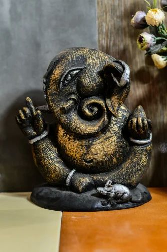 Polyresin Sitting Ganesha Statue, for Interior Decor, Packaging Type : Carton Box