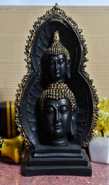 Polyresin Two Face Gautam Buddha Statue, for Interior Decor, Packaging Type : Carton Box