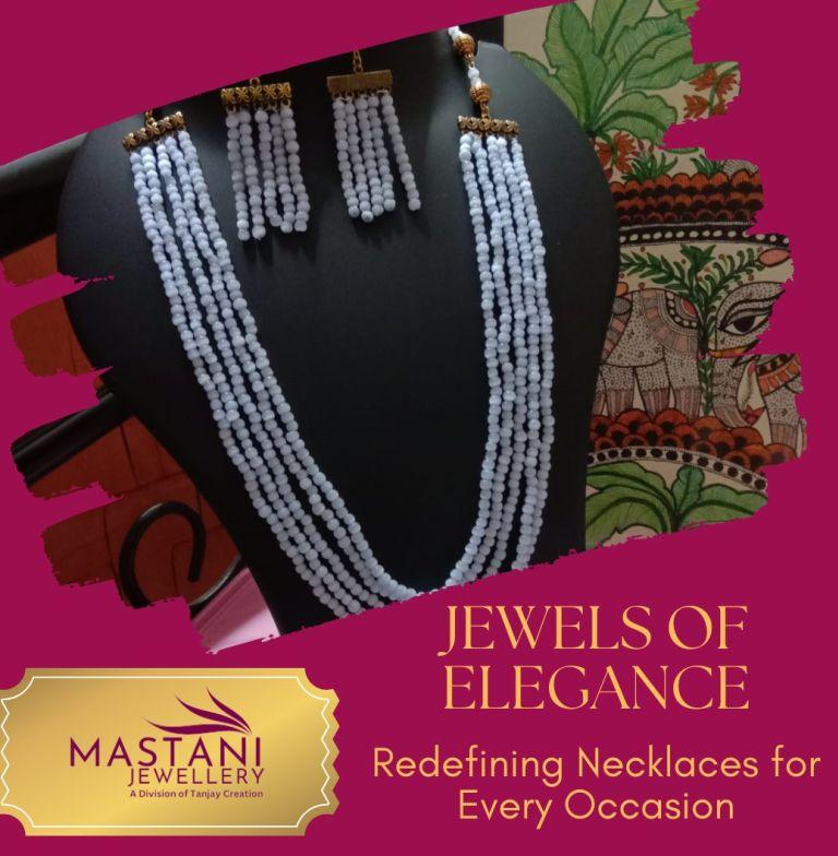 Blue Beads Cats Eye Multilayered Necklace Set