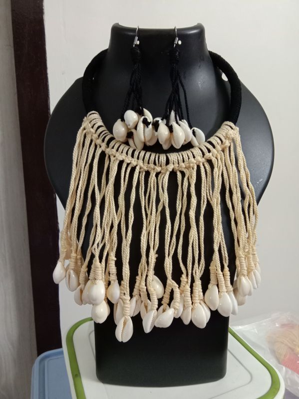 Handmade Thread Necklace Set With Fringes