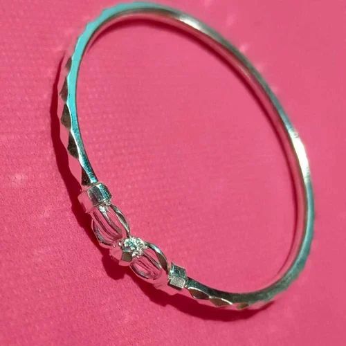 Ladies Round Silver Bangle