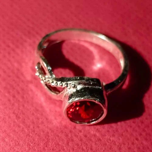 Red Amethyst Silver Gemstone Ring, Occasion : Party Wear