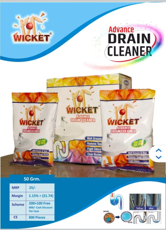 Wicket Advanced Drain Cleaner Powder, Packaging Size : 50 Gm