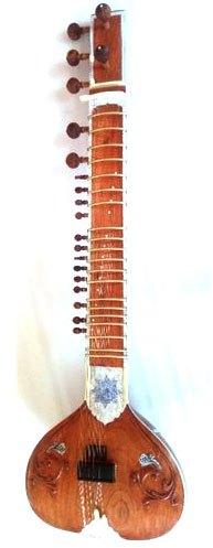Brown Teak Wood Sitar, for Musical Use, Feature : Easy To Play, Optimum Quality