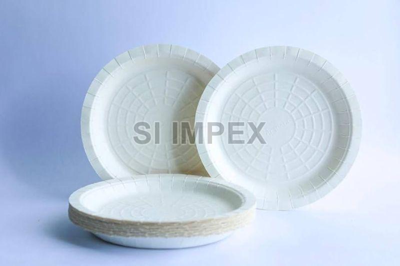 White 10 Inch Round Biodegradable Plastic Plate, for Serving Food