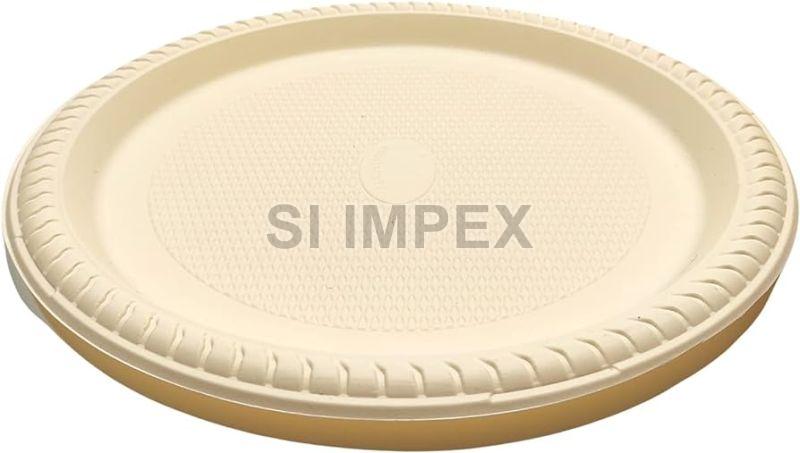 12 Inch Round Biodegradable Plastic Plate, for Serving Food, Color : White