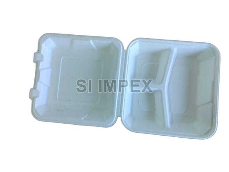 8 x 8 Inch Clamshell Box, for Food Packaging, Color : White