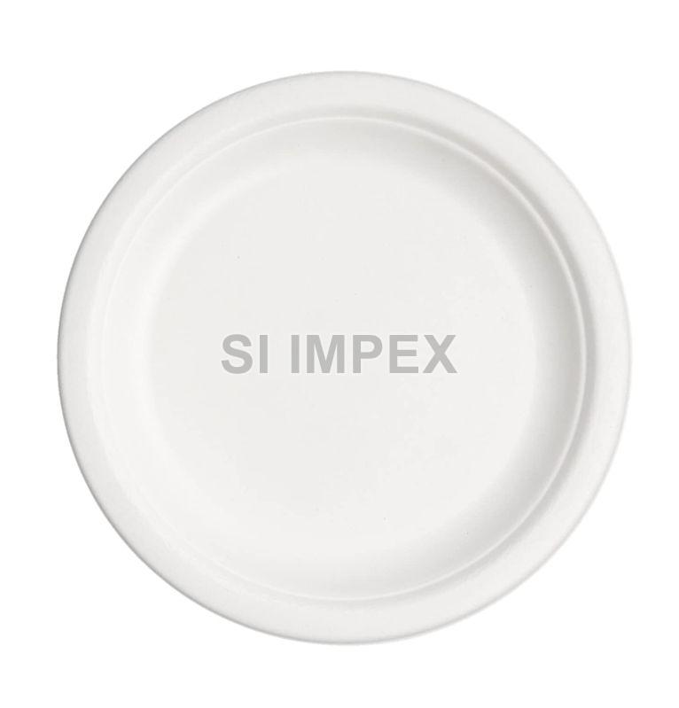 9 Inch Round Biodegradable Plastic Plate, for Serving Food, Color : White