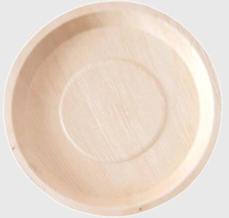Creamy 10 Inch Round Areca Leaf Plate, for Serving Food, Packaging Type : Shrink Film Packages