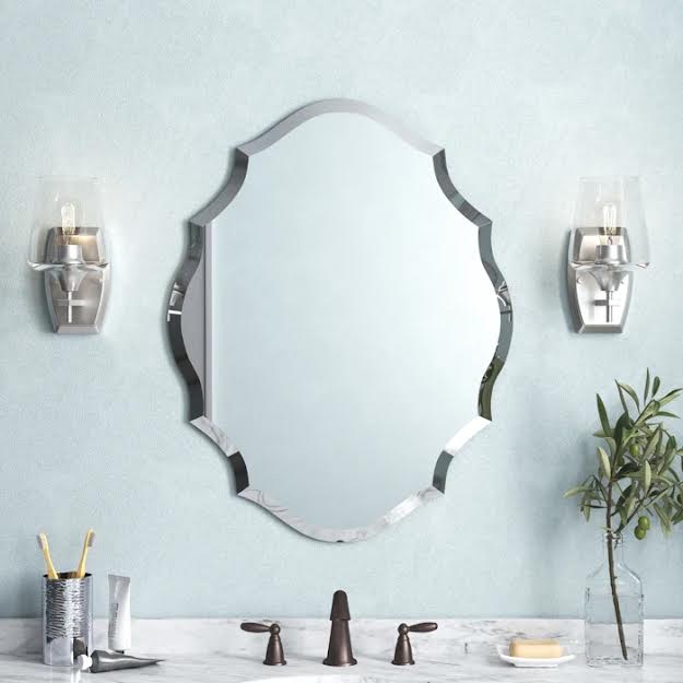 ‎Accent White Beveling Mirror Wall, for Bathroom, Bedroom, Living Room