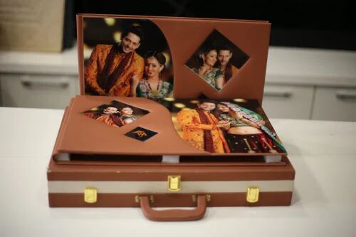 Customised Brown Suitcase Photo Album Box, Size : 12x36, 18x24