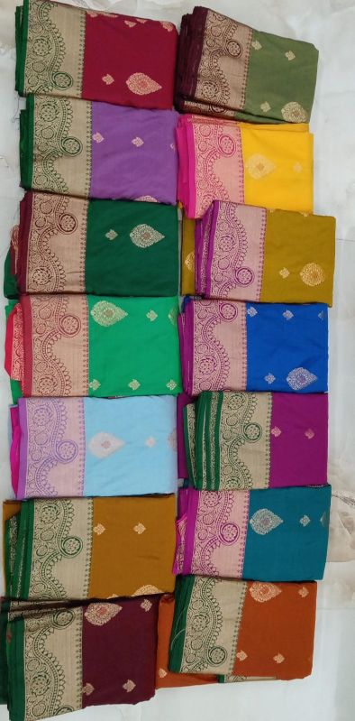 Multicolor Unstitched soft silk saree