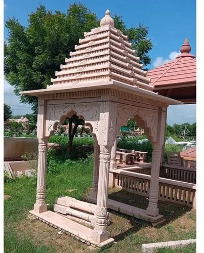 Pink 5 Feet Sandstone Temple, for Worship