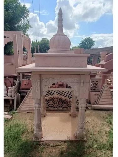 Pink Polished Sandstone Temple, for Worship
