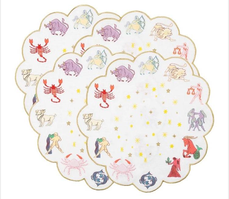 Multicolor Round Table placemats zodiac, for Restaurant, Hotel, Home, Garden, Cafe, Size : 15x15 inch