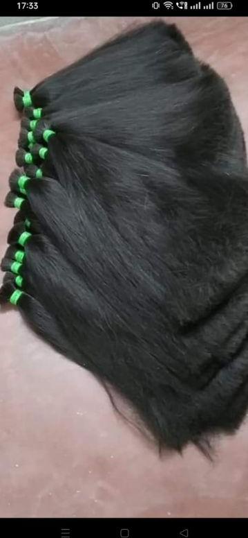 Black double drawn hair, for Parlour, Personal, Style : Straight