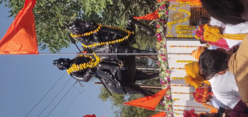 Marbles Maharana Pratap Statue, For Garden, Color : Black
