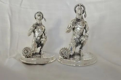 Silver Hanuman Statue, for Worship, Packaging Type : Wooden Box