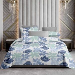 Multicolor Printed Aqua Cotton Sateen Bedsheet, for Hotel, Home, Size : Multisizes