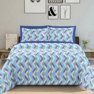 Designer Blue Cotton Bedsheet