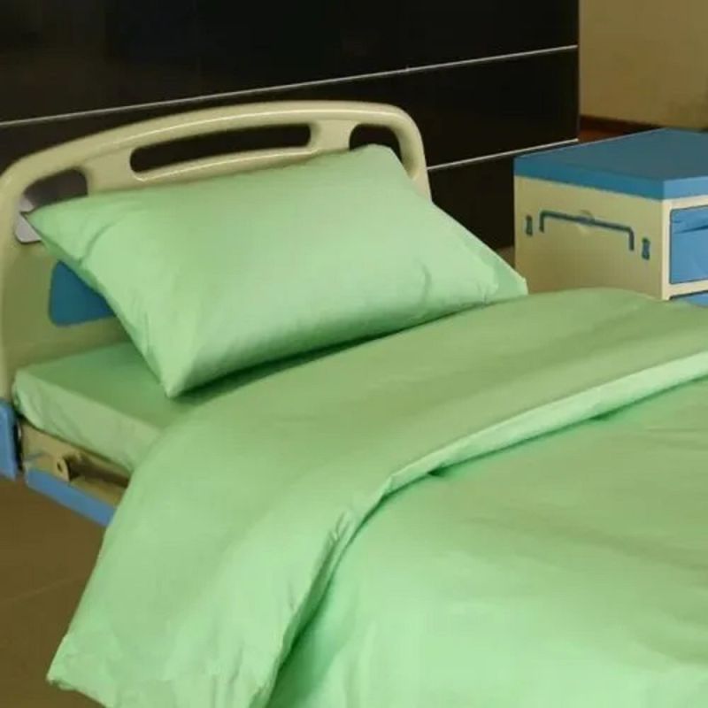 Blue Cotton Hospital Bedsheet with Pillow Covers, Feature : Anti-Shrink