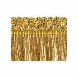 Golden Polyester Metallic Fringes, for Decoration, Technics : Attractive Pattern