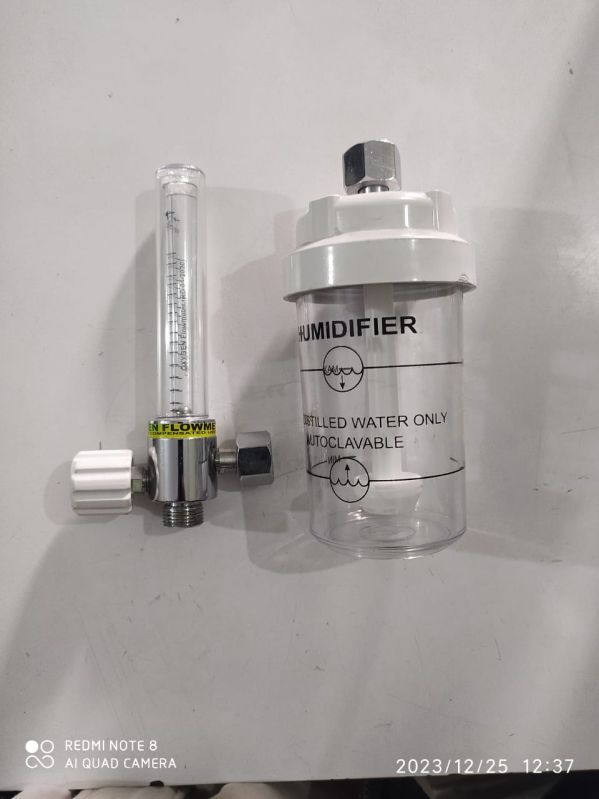 White BPC Flowmeter With Humidifier Bottle, for Hospital, Feature : Accuracy
