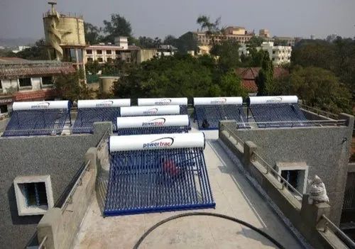 Powertrac ETC Solar Water Heater, tank material : Aluminium, Stainless Steel, Copper