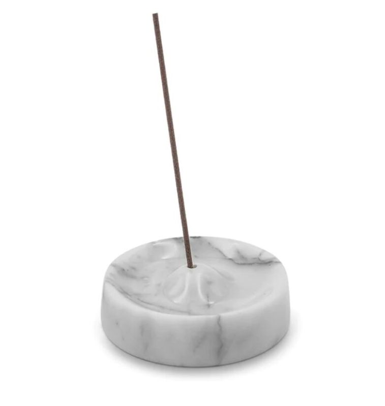 Polished round marble incense holder, Size : 3.5X1 INCHES, 3.5x1 inches